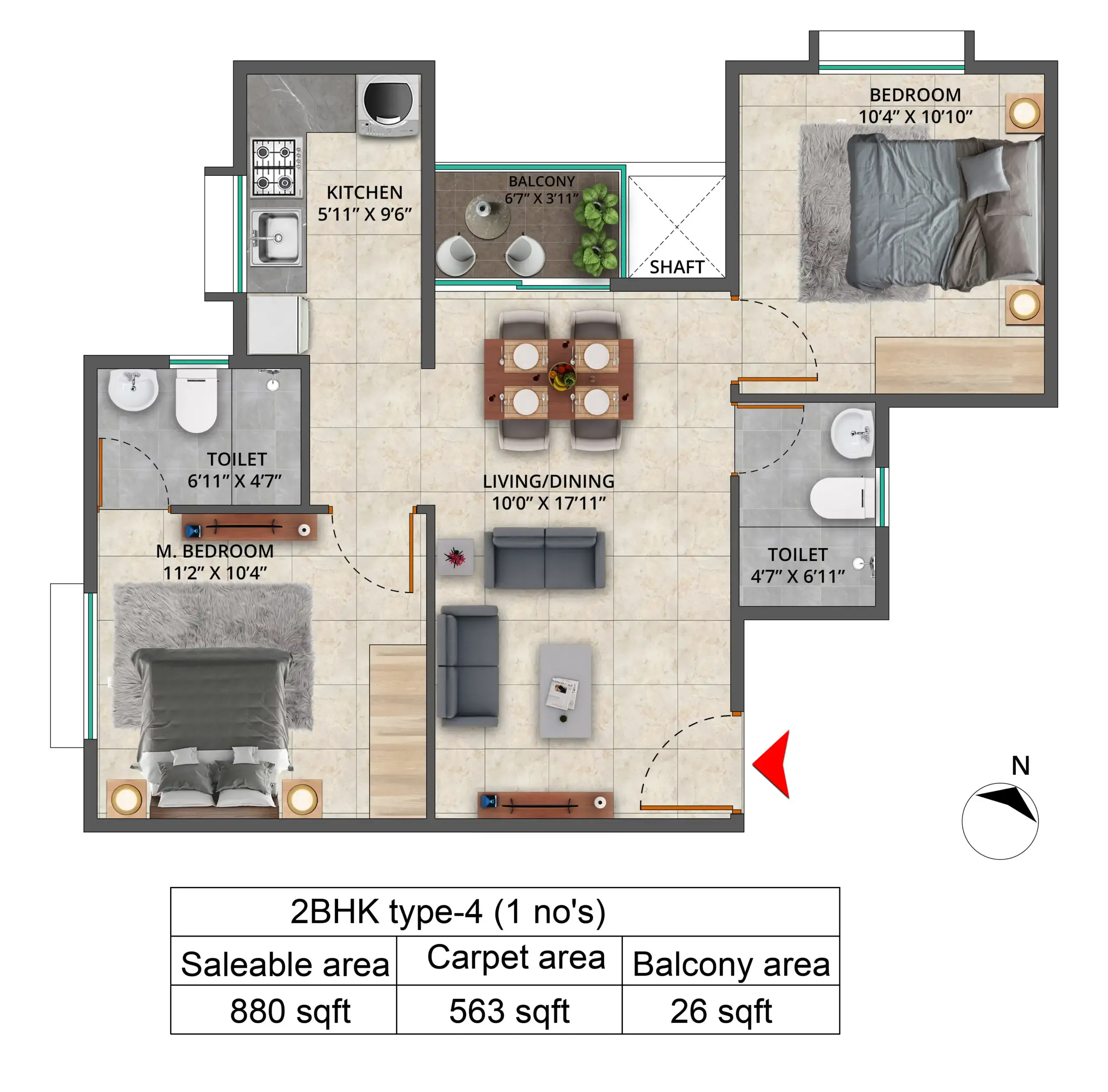 2 BHK type 4
