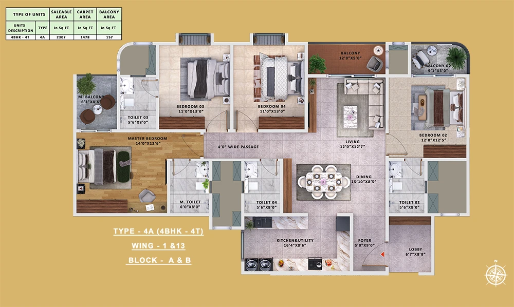 Type-4A_4BHK-4T-Wing-1-13