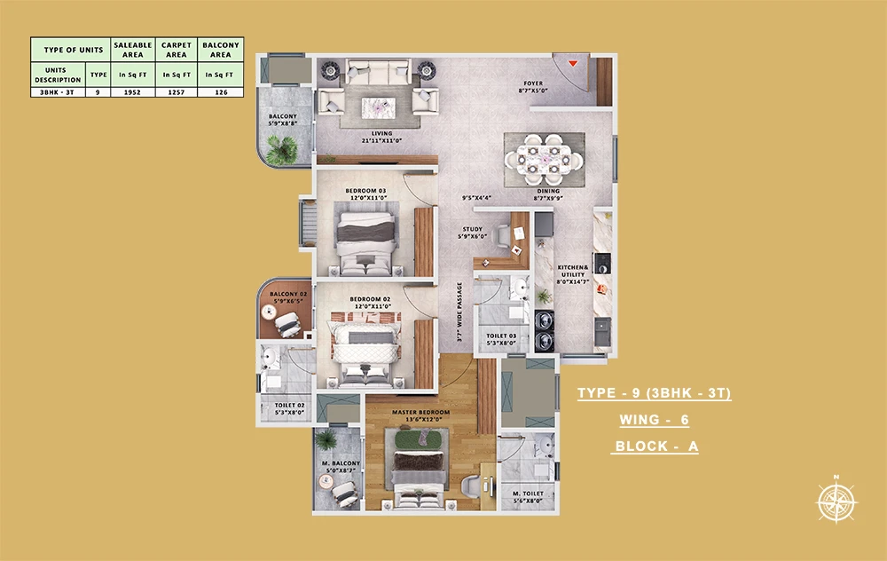 Type-9_3BHK-3T-Wing-6