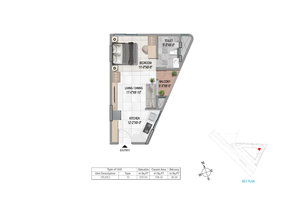 UNIT-PLAN-STUDIO-1T-TYPE-10SOUTH-FACING