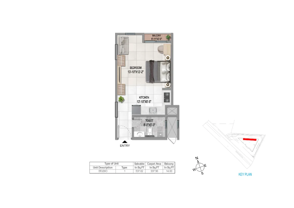 UNIT-PLAN-STUDIO-1T-TYPE-1SOUTH-FACING