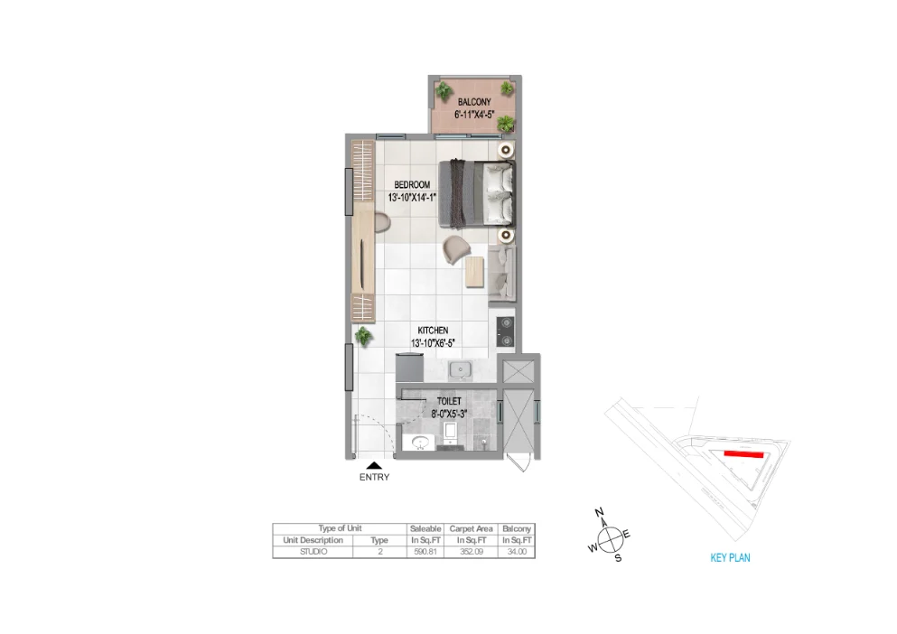 UNIT-PLAN-STUDIO-1T-TYPE-2SOUTH-FACING