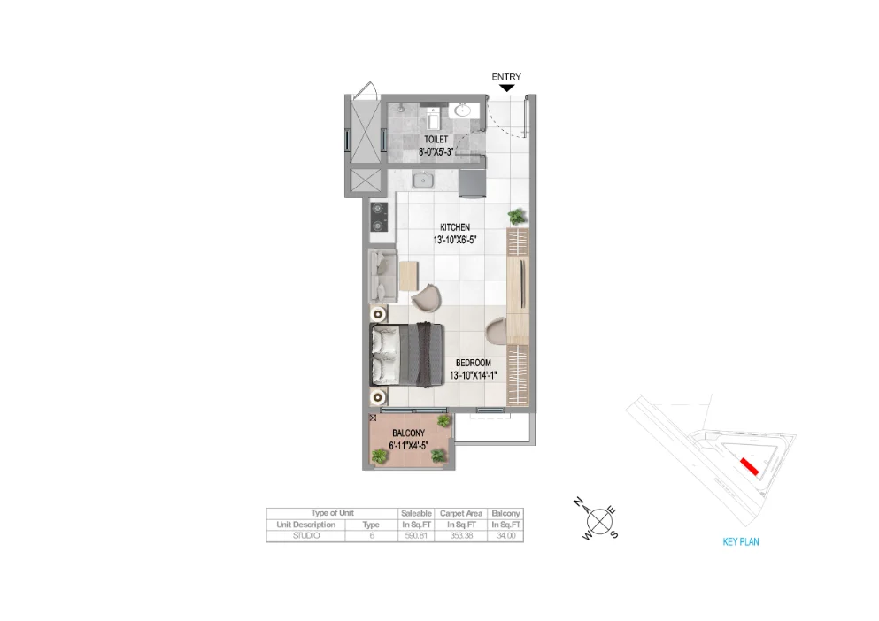UNIT-PLAN-STUDIO-1T-TYPE-6NORTH-EAST-FACING