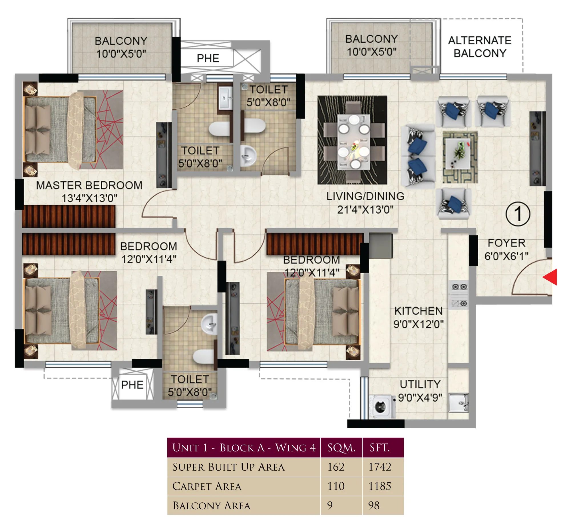 Unit 1 Block A Wing 4